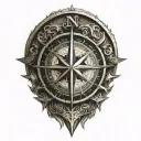 True North compass tattoo design idea