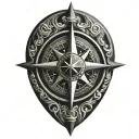 True North compass tattoo design idea