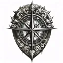 True North compass tattoo design idea