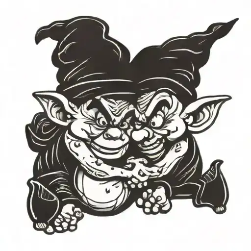 grumpy and dopey hugging each other tattoo design idea