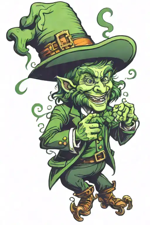 leprechaun raving tattoo design idea