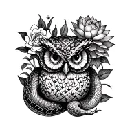 snake rose owl pineapple mandala lotus flower tattoo design idea