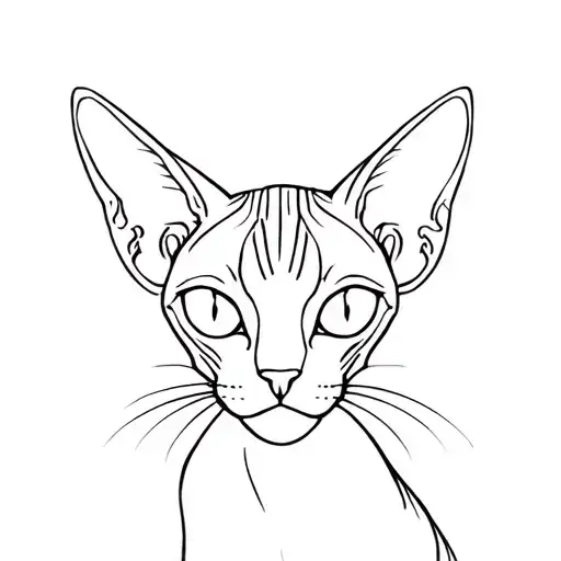 cat sphinx cat's head tattoo design idea