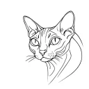 cat sphinx cat's head tattoo design idea
