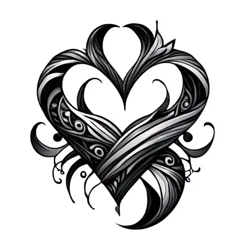 infinity, heart alebrije style tattoo design idea