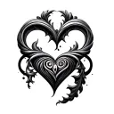 infinity, heart alebrije style tattoo design idea