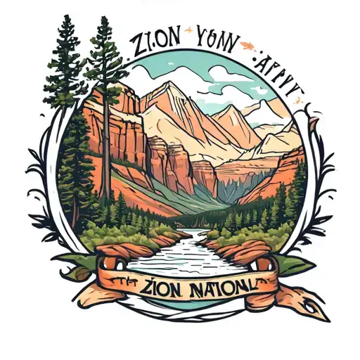 Zion national park tattoo design idea