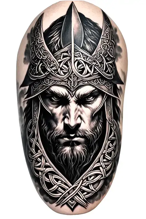 Celtic knight  tattoo design idea