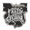 3 letters 'FGO' spaced evenly all the same size, located on a males neck, horror style shading and grumge style text tattoo design idea