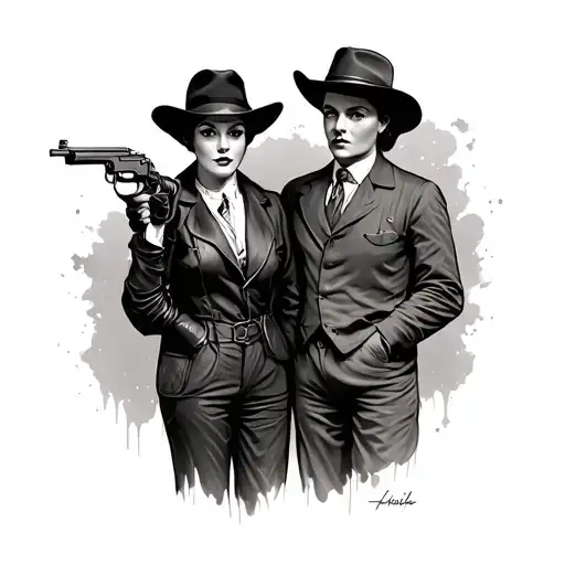 Bonnie And Clyde tattoo design idea