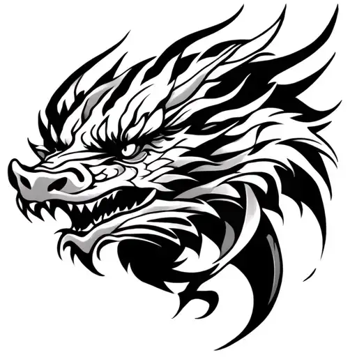 3 head dragon tattoo design idea
