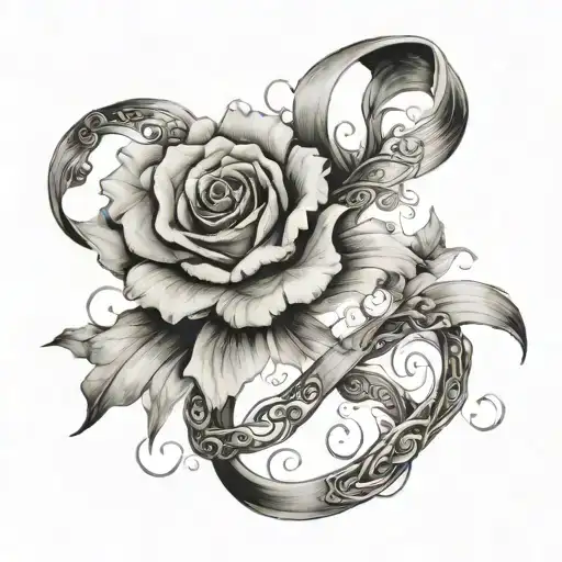 III.XXXI.MCMLXX  breast cancer ribbon clowds tattoo design idea