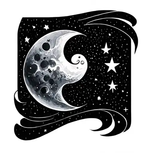 fine-line details such as stars, moon phases, or other symbols to reflect your desire for not just existing but truly li tattoo design idea