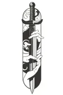 sword in hand tattoo design idea