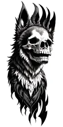 pheonix, medusa, german shepard skull tattoo design idea