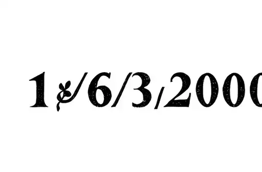 "16 / 03 / 2000" tattoo design idea