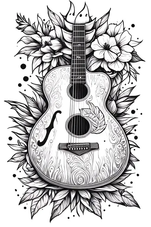 Country music theme tattoo design idea