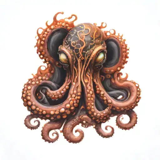 lava octopus tattoo design idea