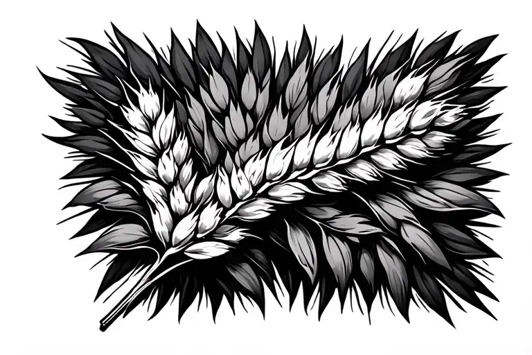 framed wheat band tattoo design idea