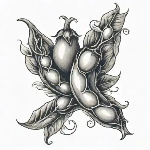 three peas in a single pod opening tattoo design idea