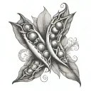 three peas in a single pod opening tattoo design idea