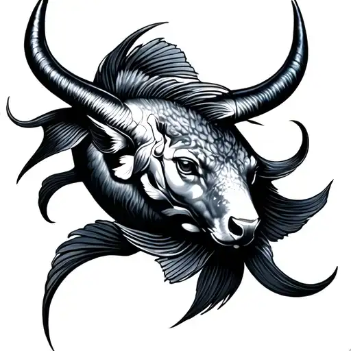 Pisces Taurus tattoo design idea