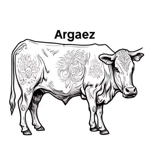 make a cattle brand with name "Argaez" tattoo design idea