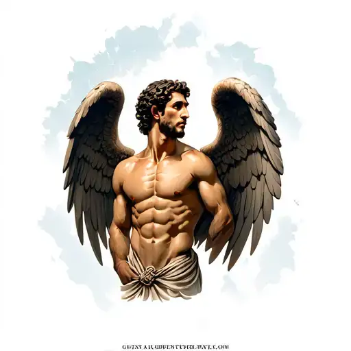 Greek Wings HOLDS A MAN tattoo design idea