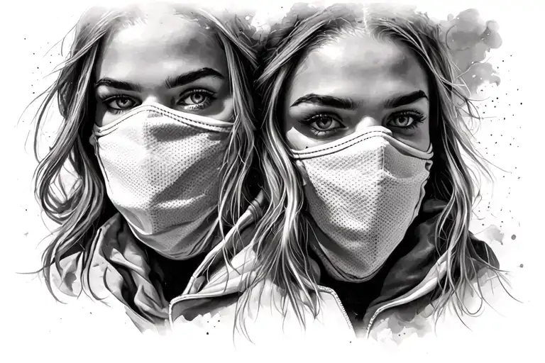 ski mask girl tattoo design idea