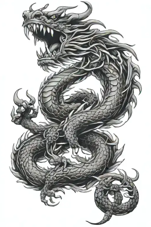 kaido dragon form tattoo design idea