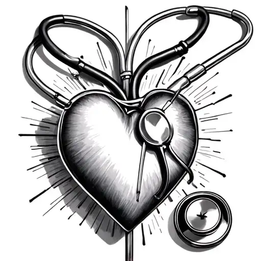 stethoscope heartline heart tattoo tattoo design idea
