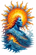 sun eruption tattoo design idea