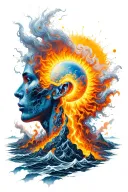 sun eruption tattoo design idea