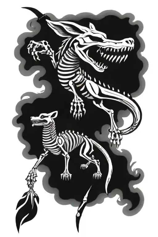 Wolf, skeleton, snake, scorpion and dagger tattoo design for the whole hand tattoo design idea