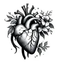 human heart tattoo design idea