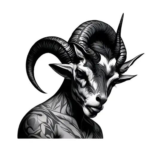 capricorn cool human posture tattoo design idea