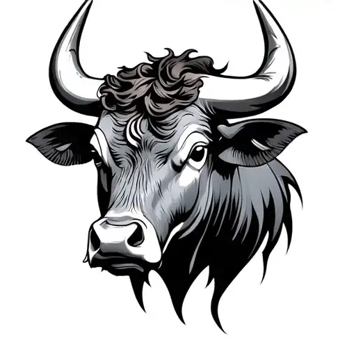bull head tattoo design idea