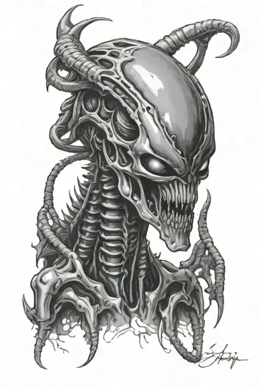 Xenomorph tattoo design idea