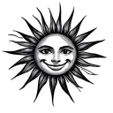 Smiley Face Sun tattoo design idea