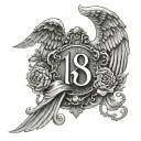 888 angel number with balance scale. no shading or too complicated  tattoo design idea