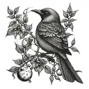 A bird and moon tattoo  tattoo design idea