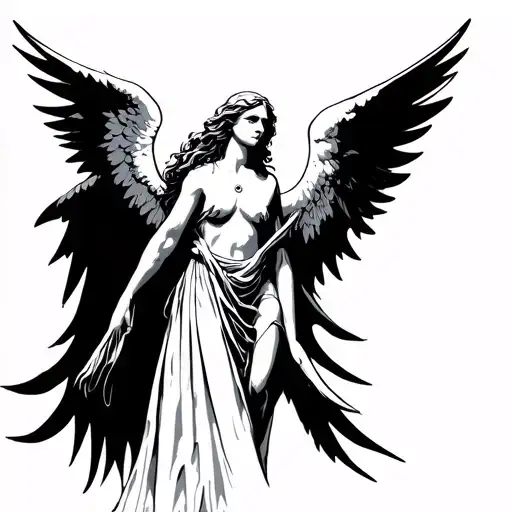 seraphim angel tattoo design idea
