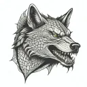 Wolf and Alligator  tattoo design idea