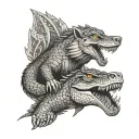Wolf and Alligator  tattoo design idea