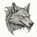 Wolf and Alligator  tattoo design idea