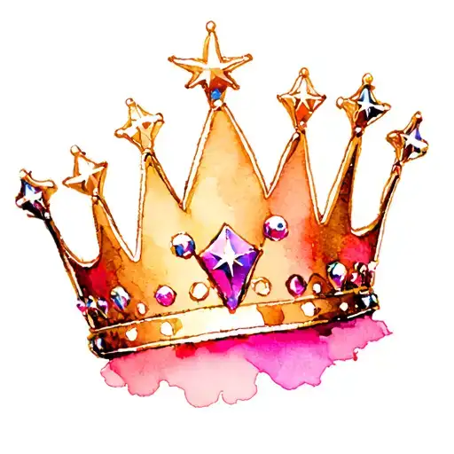 sparkly princess tiara tattoo design idea