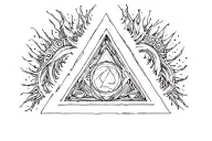 dmt entity inside a triangle tattoo design idea
