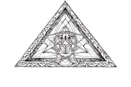 dmt entity inside a triangle tattoo design idea