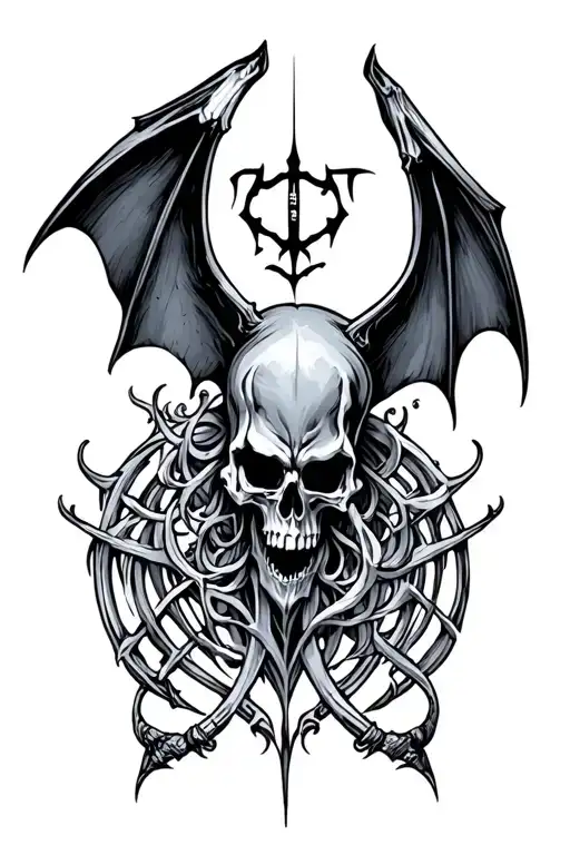 deathbat logo tattoo design idea