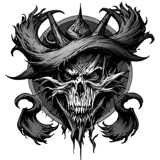 dark evil dangerous tattoo design idea